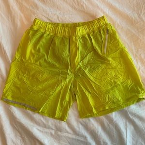 Lululemon Neon Yellow Mens’ Running Shorts 6”